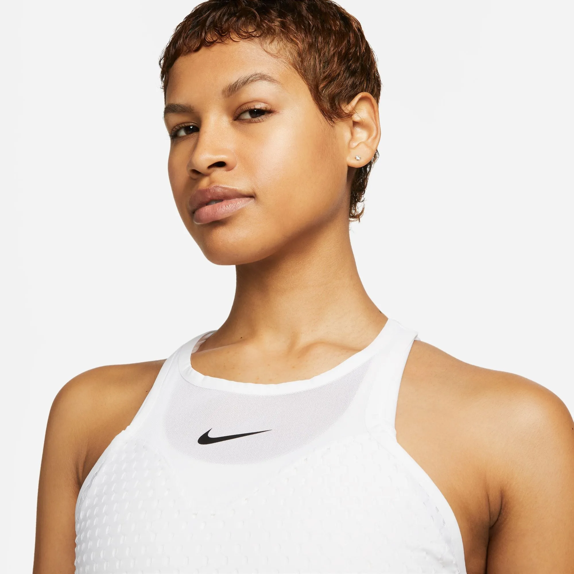 Nike Women's  Dri-FIT Slam Tank (White/Black)