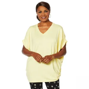 Nina Leonard Women's Plus Size Dolman Sleeve Tunic With Side Buttons