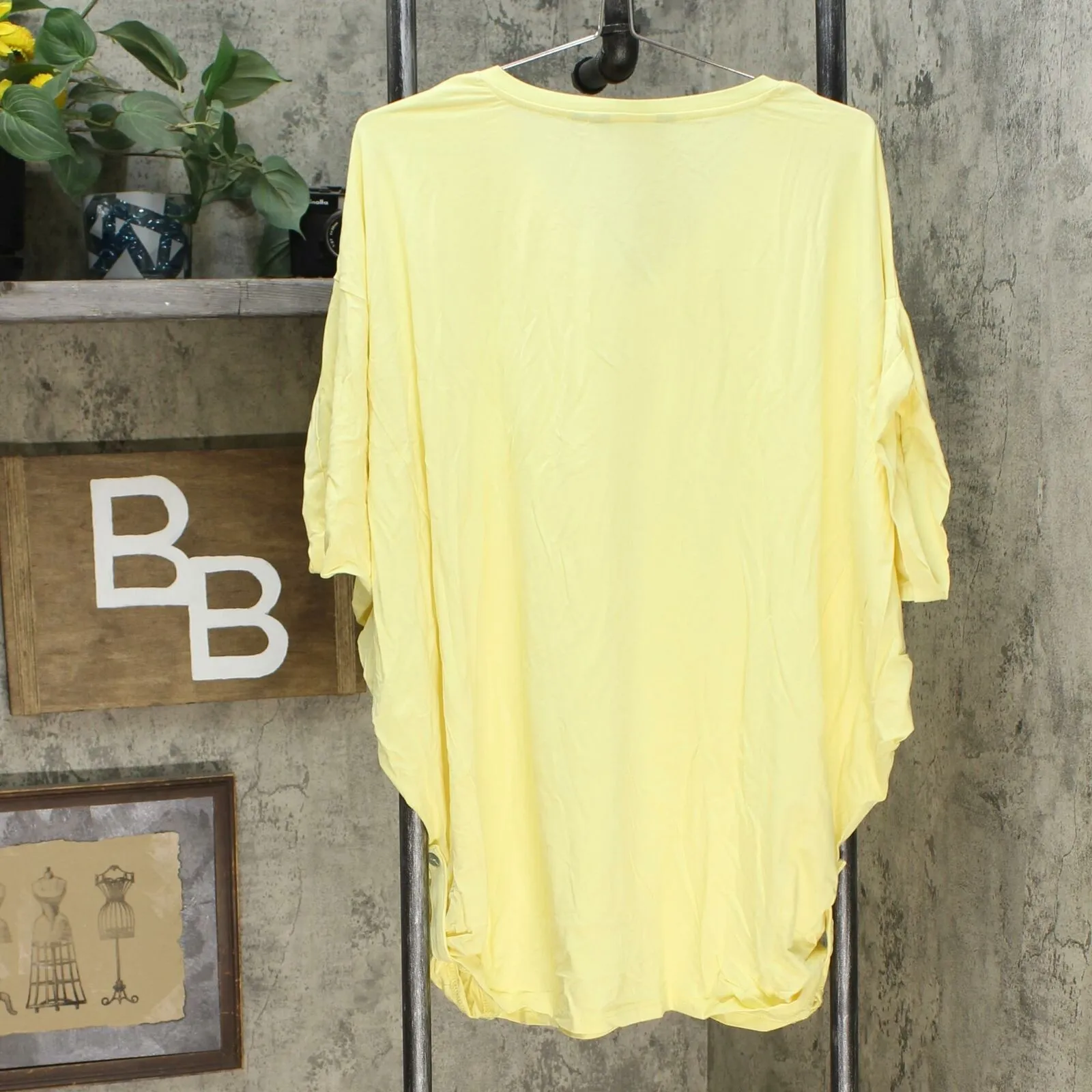 Nina Leonard Women's Plus Size Dolman Sleeve Tunic With Side Buttons