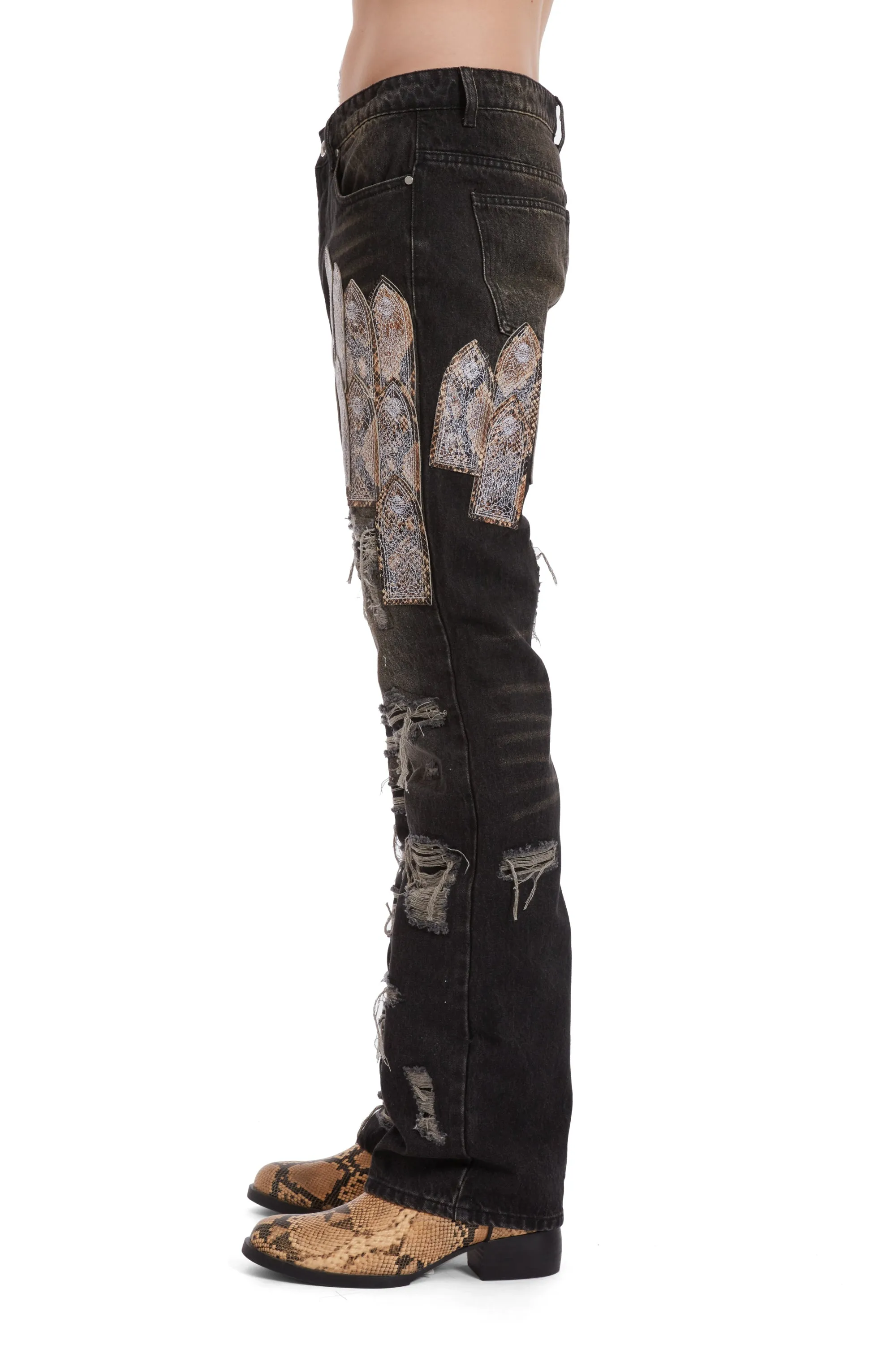 PATCHED ARCH MOCHA DENIM