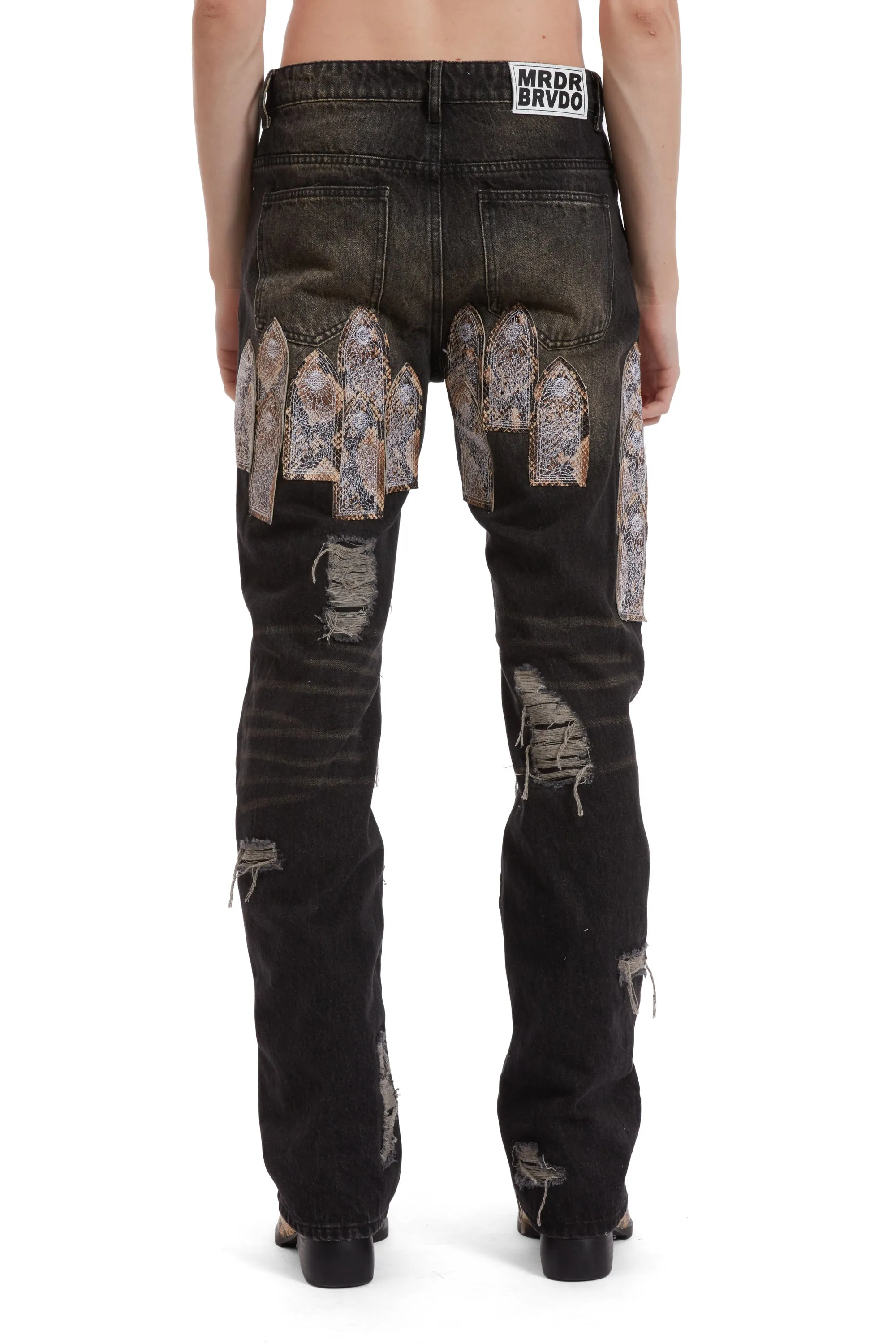 PATCHED ARCH MOCHA DENIM