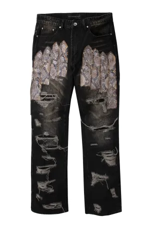PATCHED ARCH MOCHA DENIM