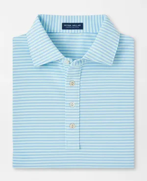 Peter Millar Mens Tailored Fit Mood Performance Mesh Polo - BLUE FROST