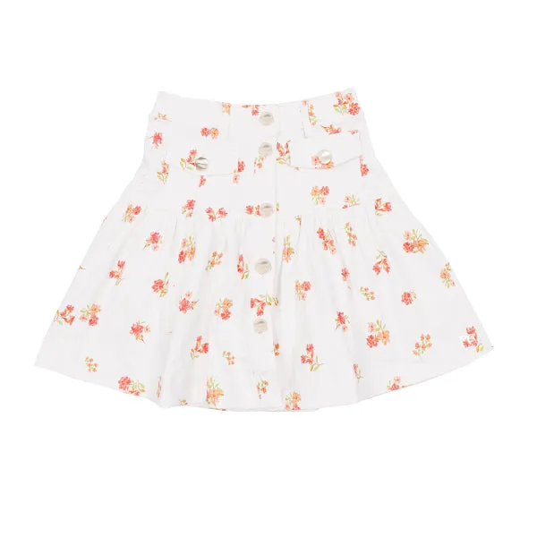 Petite rose print denim skirt by Steph