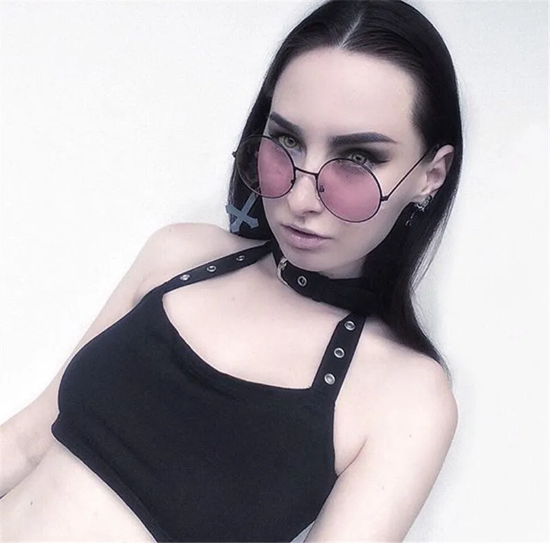 [@pinksplice] “METAL BUCKLE HALTER VEST” CROP TOPS W031104REVIEW