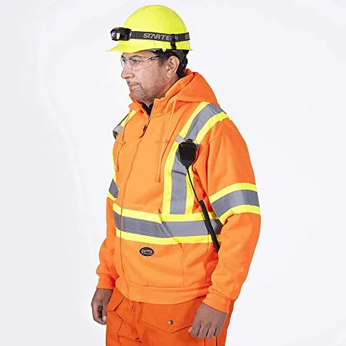 Pioneer V1060350 High Visibility Safety Hoodie, Polyester Fleece