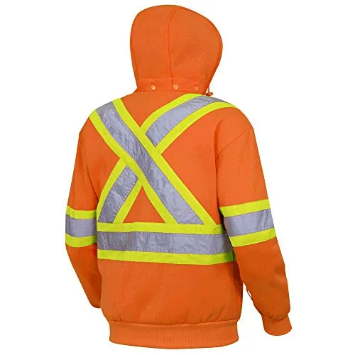 Pioneer V1060350 High Visibility Safety Hoodie, Polyester Fleece