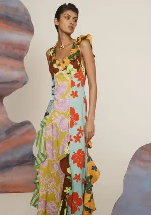 Poppy Spliced Midi Dress