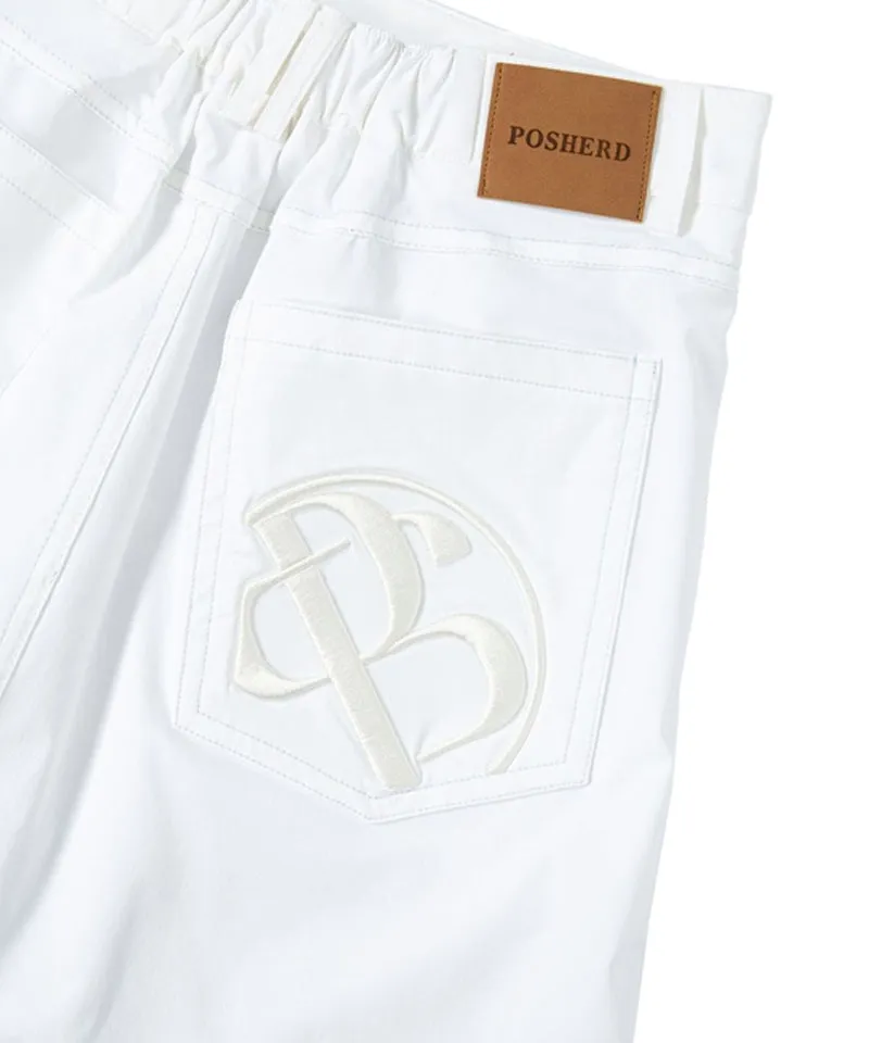 POSHERD High-Fleece Stitch Mesh Skirt - White