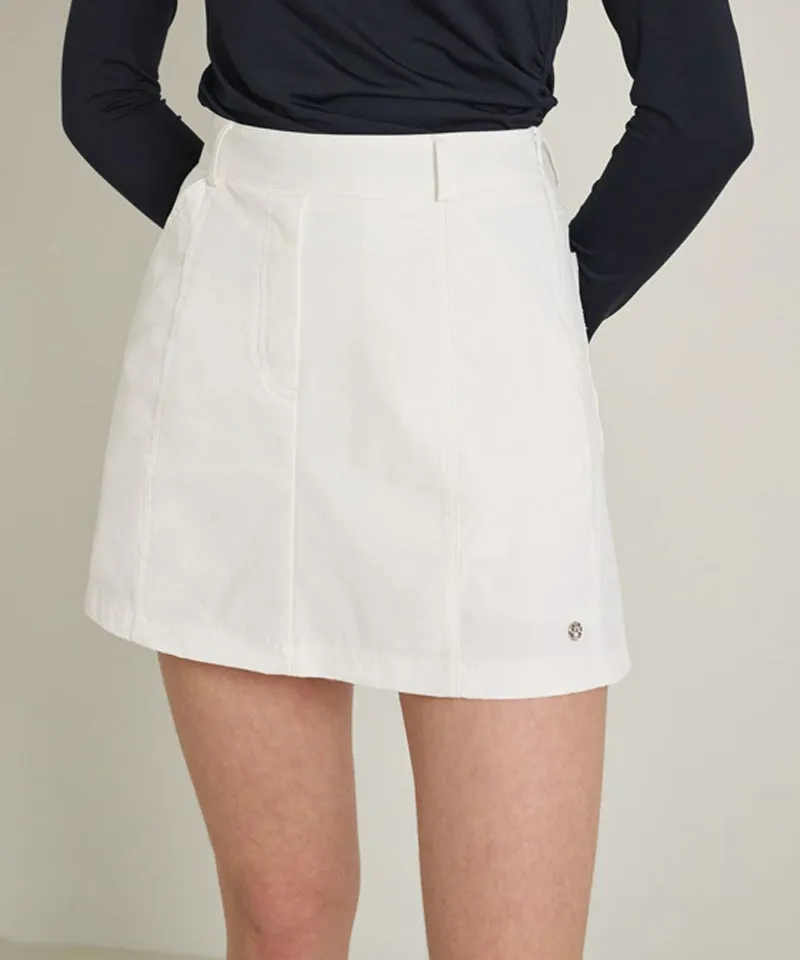 POSHERD High-Fleece Stitch Mesh Skirt - White