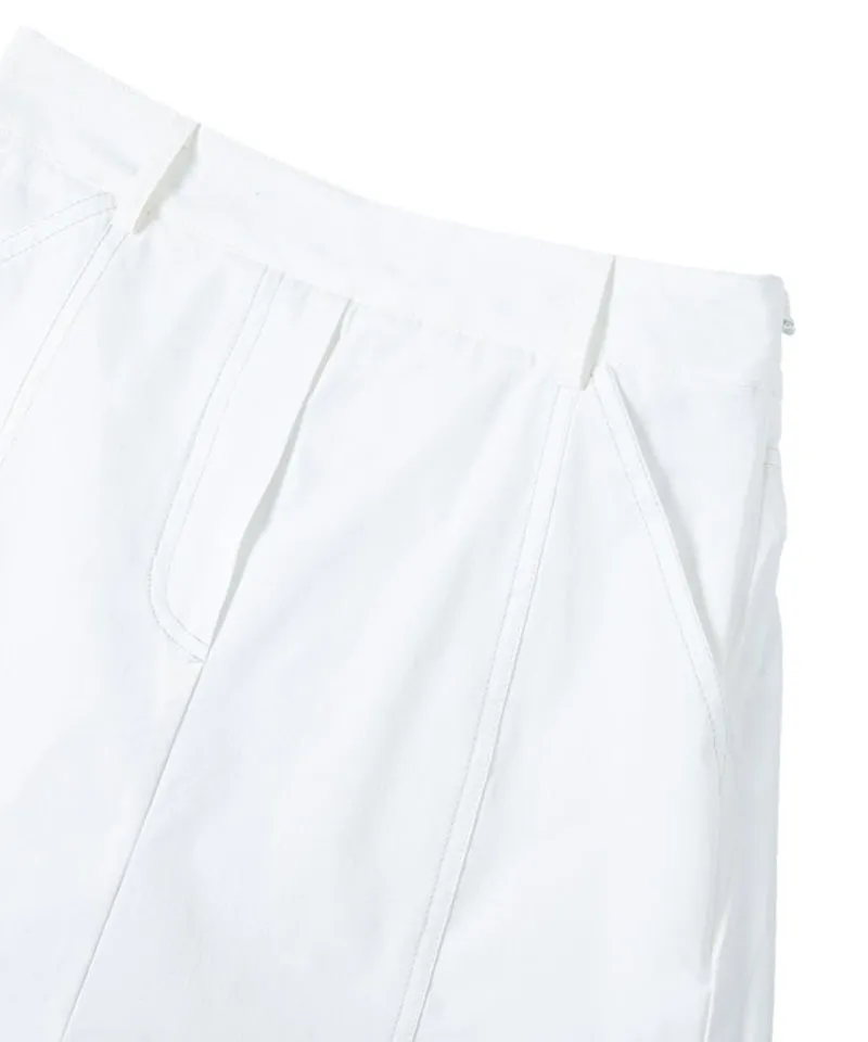 POSHERD High-Fleece Stitch Mesh Skirt - White