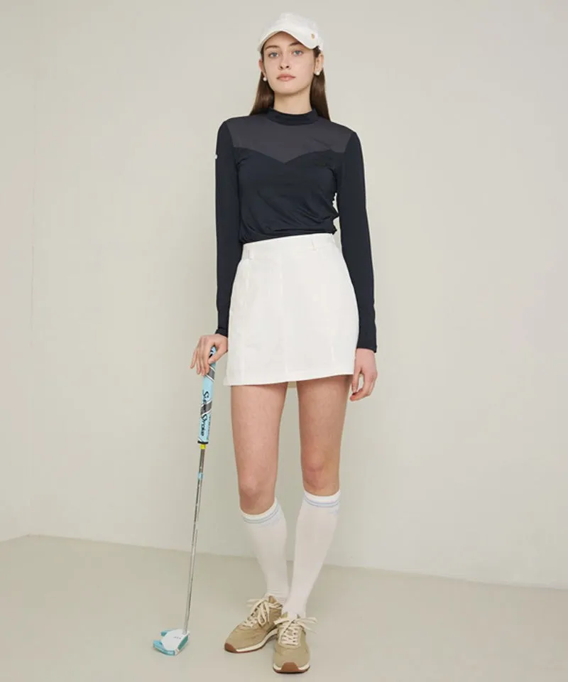 POSHERD High-Fleece Stitch Mesh Skirt - White