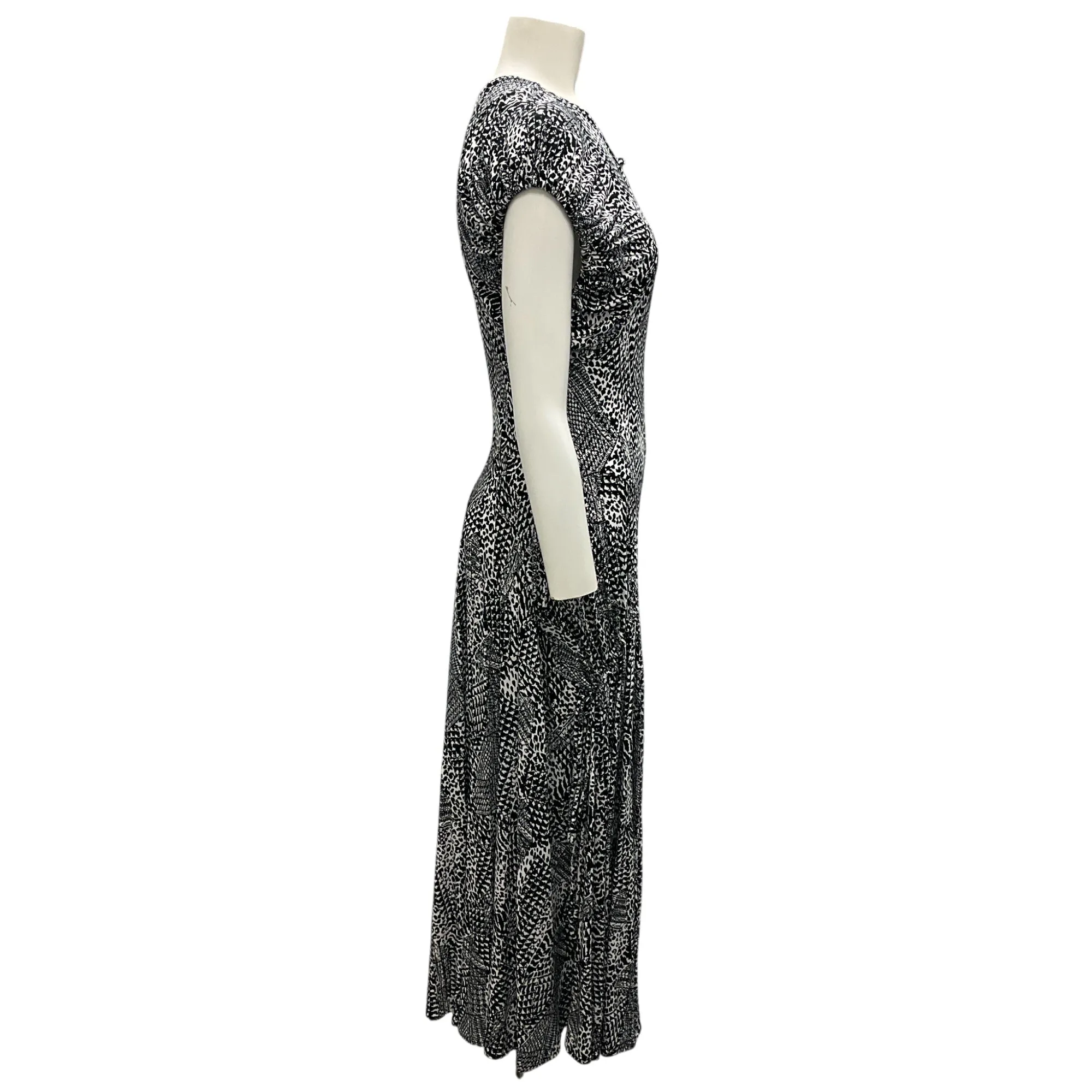 Proenza Schouler Black / White Printed Jersey Midi Dress