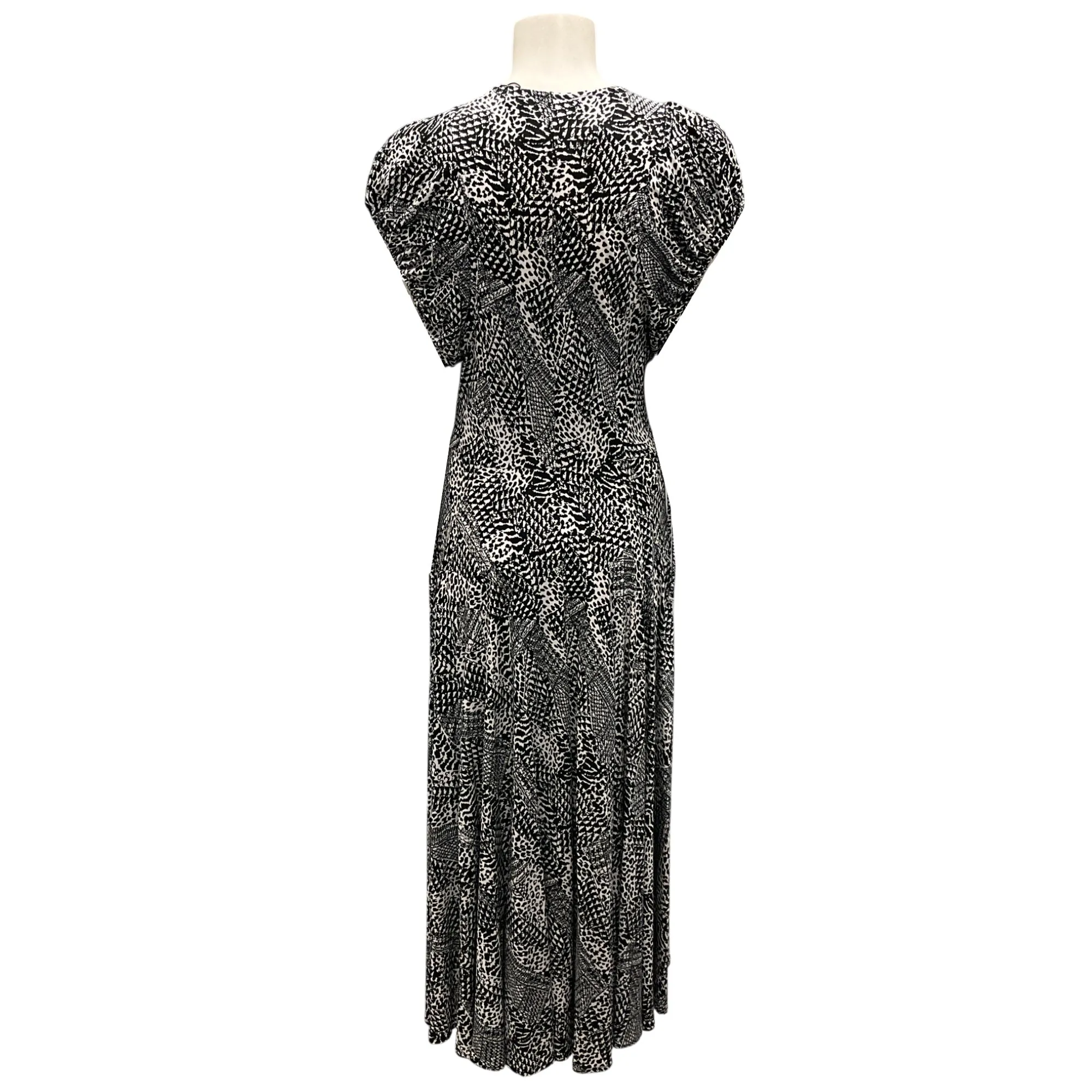 Proenza Schouler Black / White Printed Jersey Midi Dress