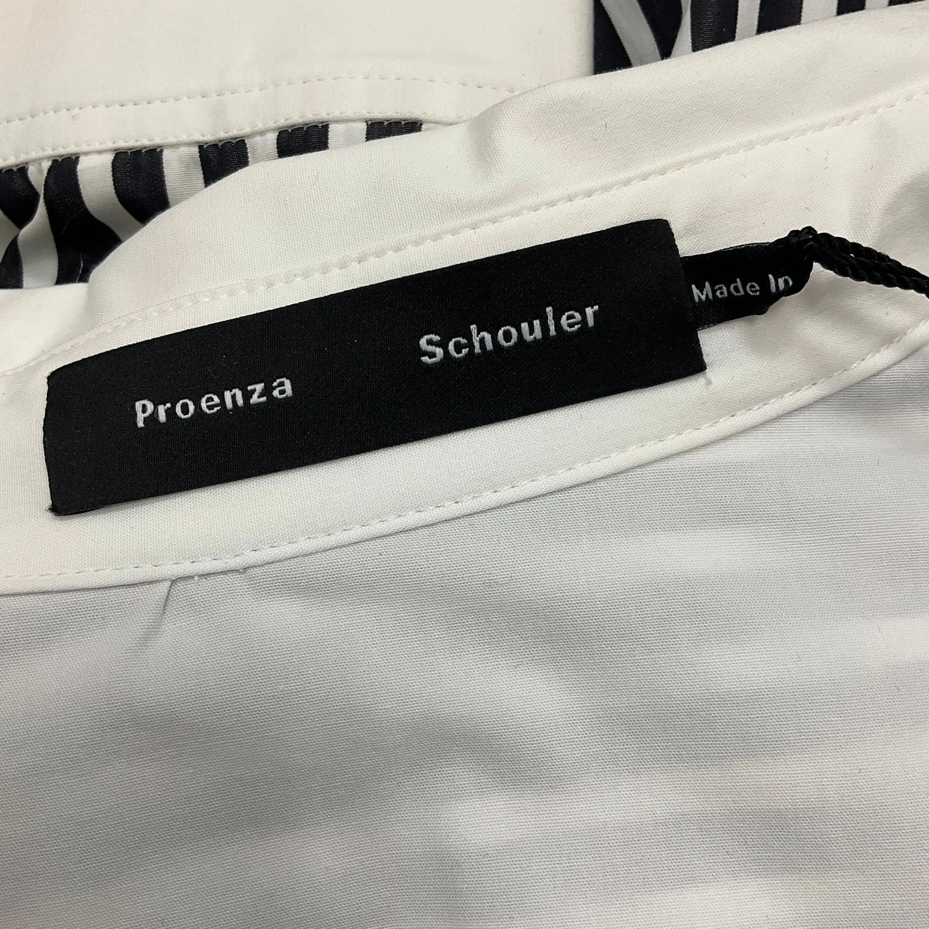 Proenza Schouler Black / White Striped Cotton Shirt Dress