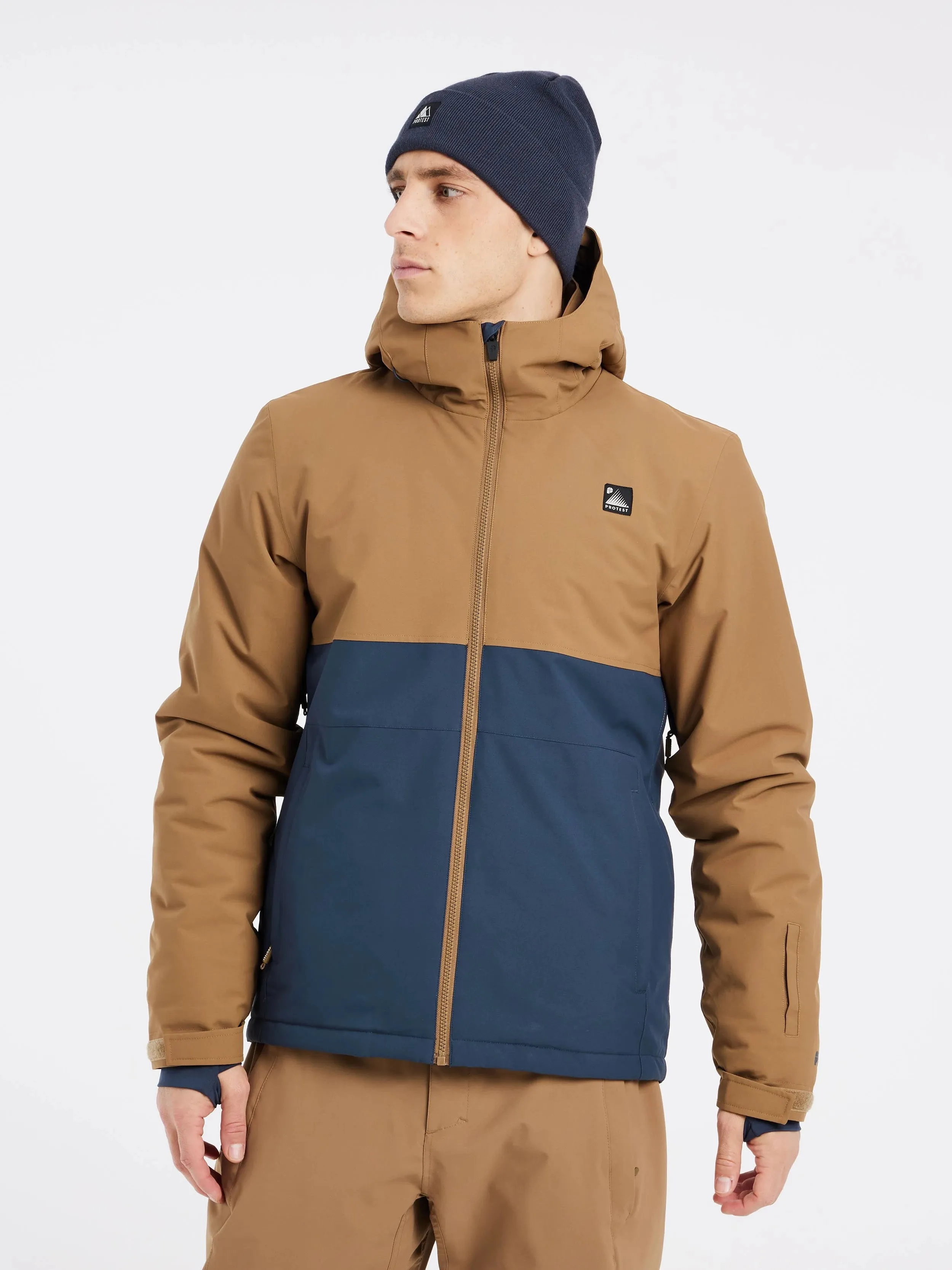 Protest Aldego Jacket Mens Sandy Brown