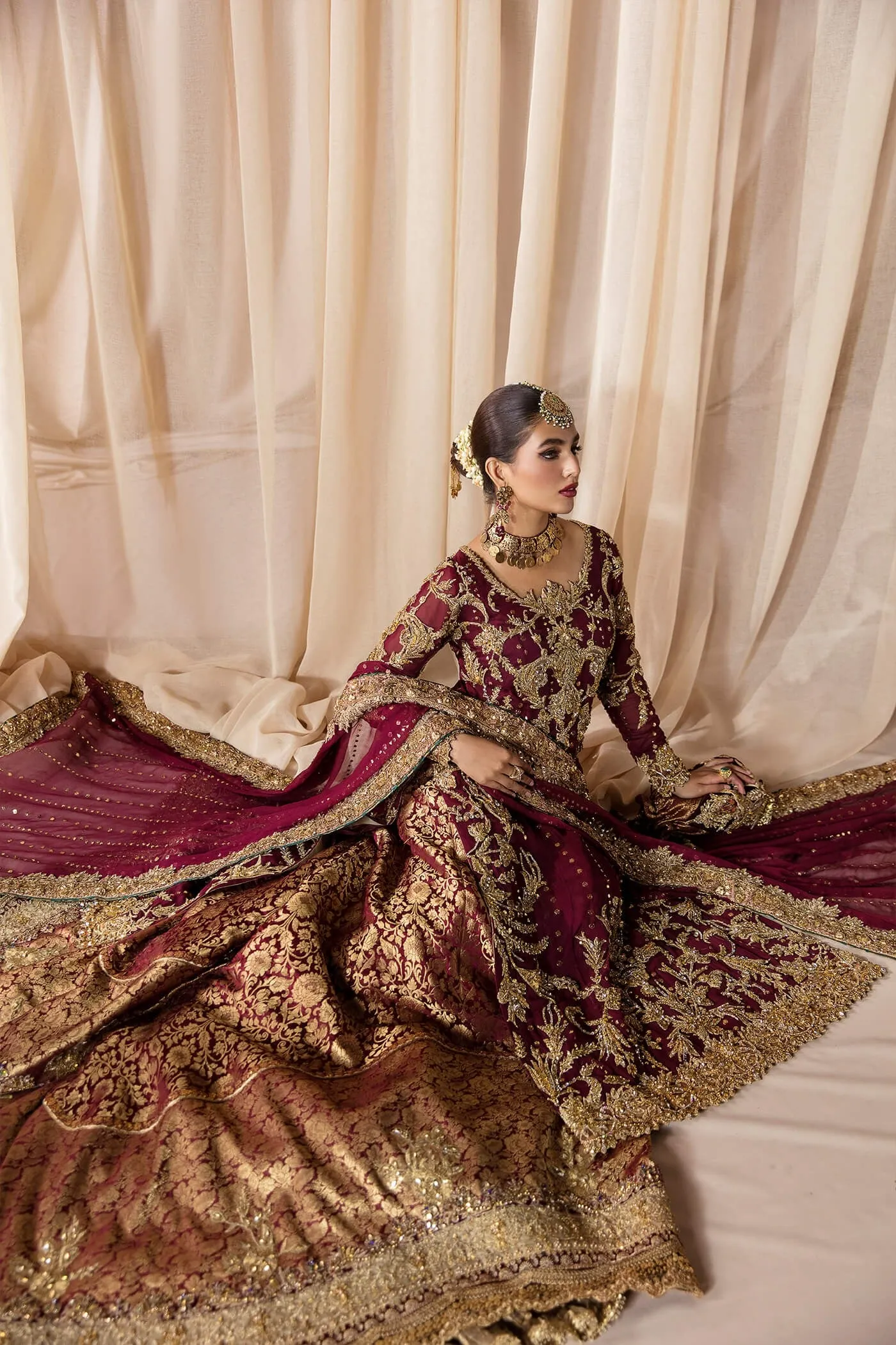 Purple Chiffon Lehenga Shirt Pakistani Wedding Dresses