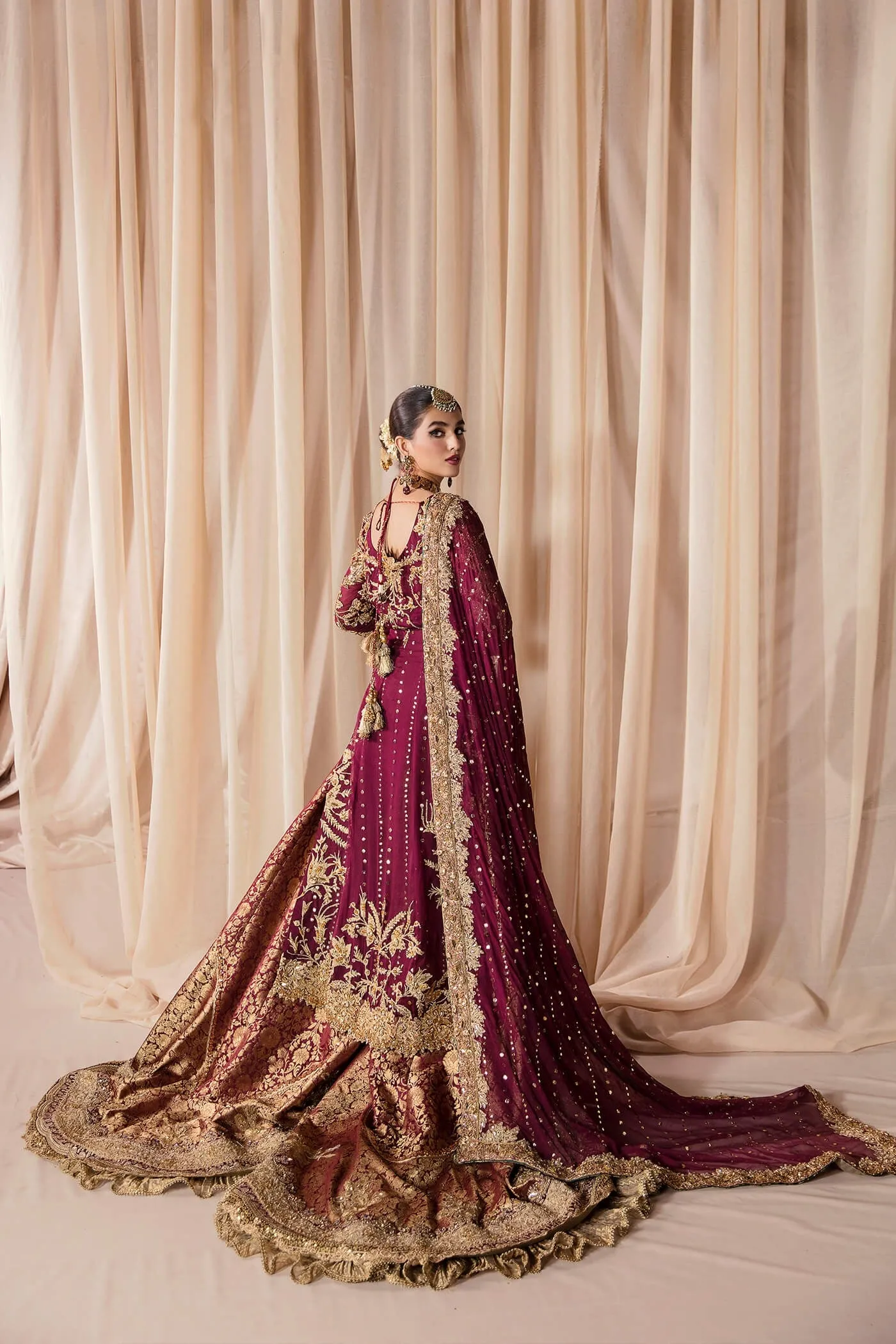 Purple Chiffon Lehenga Shirt Pakistani Wedding Dresses