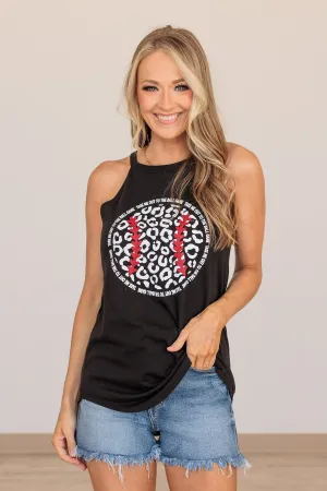 "Take Me Out To The Ball Game" Graphic Tank- Black