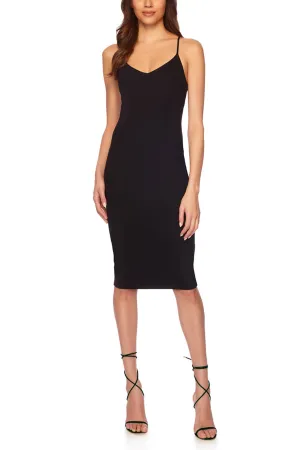 Racer String Midi Dress in Black