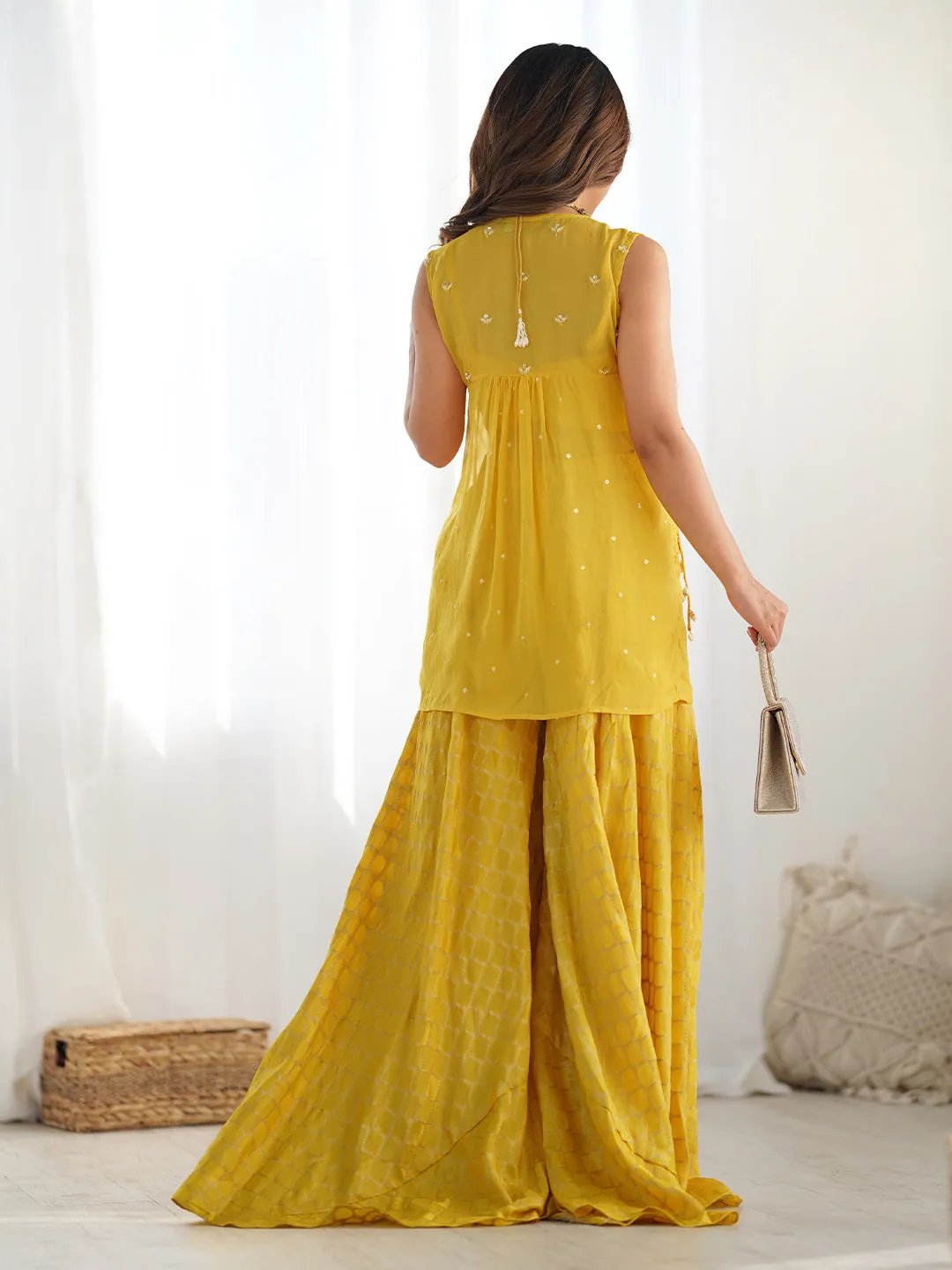 Radiate Grace and Charm Marigold Yellow Palazzo Set