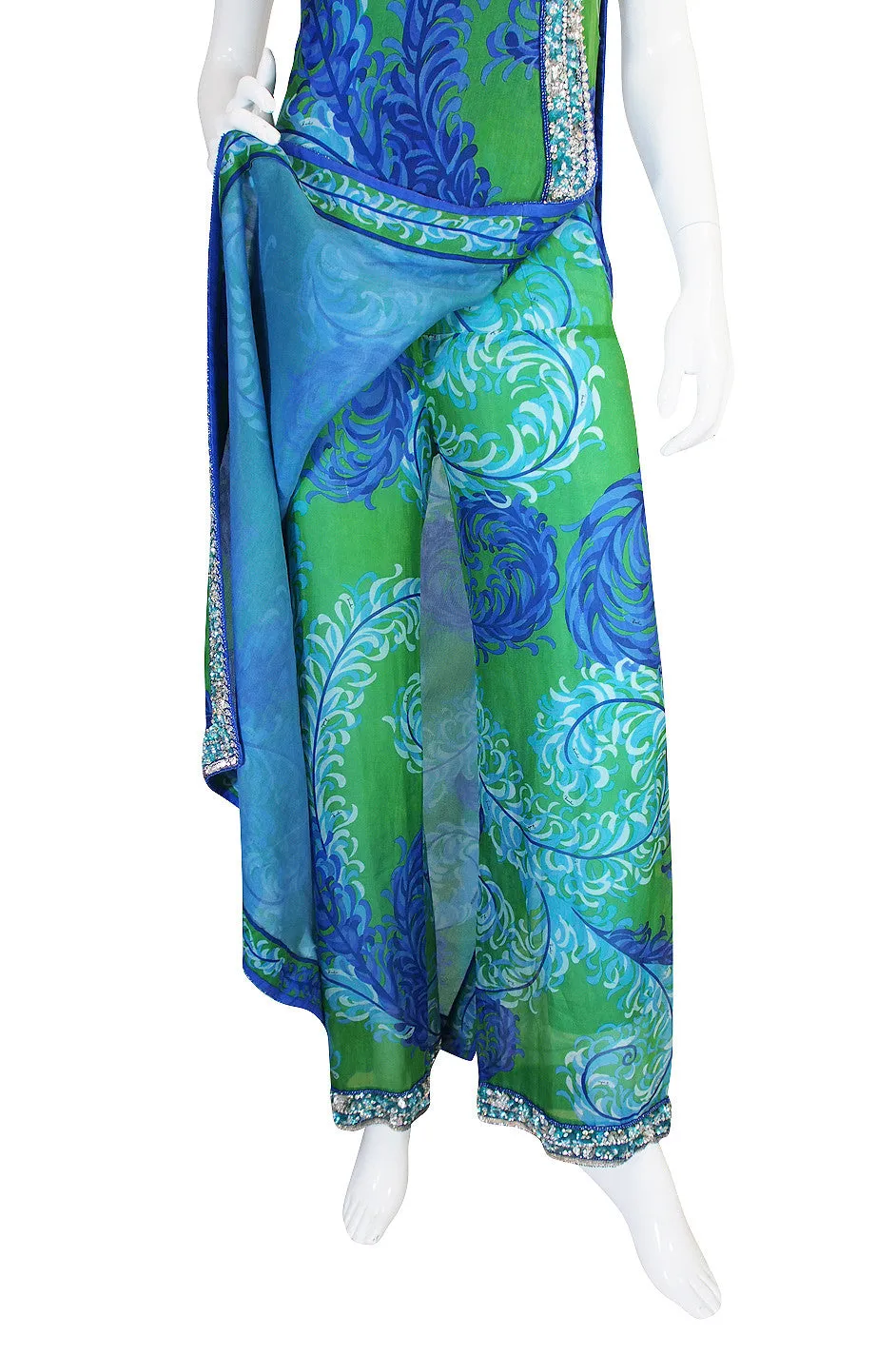 Rare 1960s Emilio Pucci Couture Beaded Jumpsuit