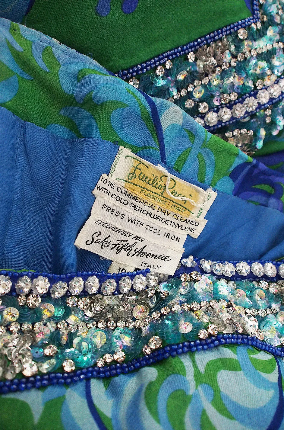 Rare 1960s Emilio Pucci Couture Beaded Jumpsuit