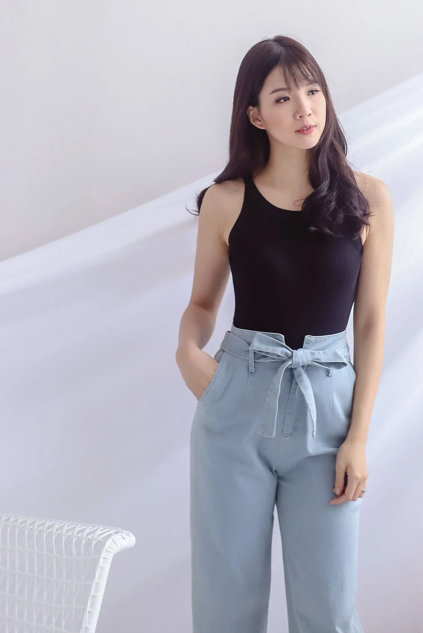 *Restocked* Gaby Knit Halter Top In Black