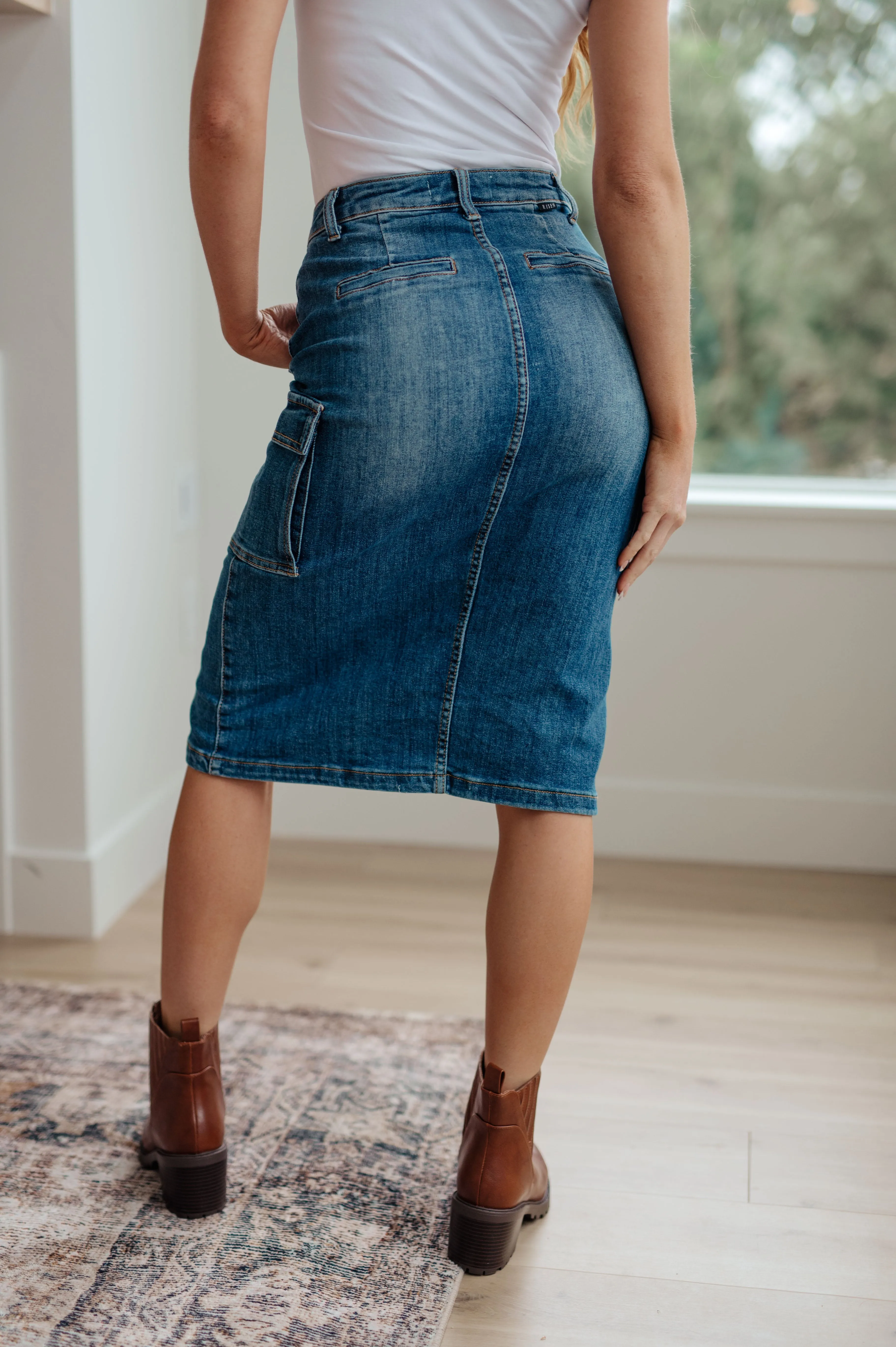 Risen Cargo Denim Skirt