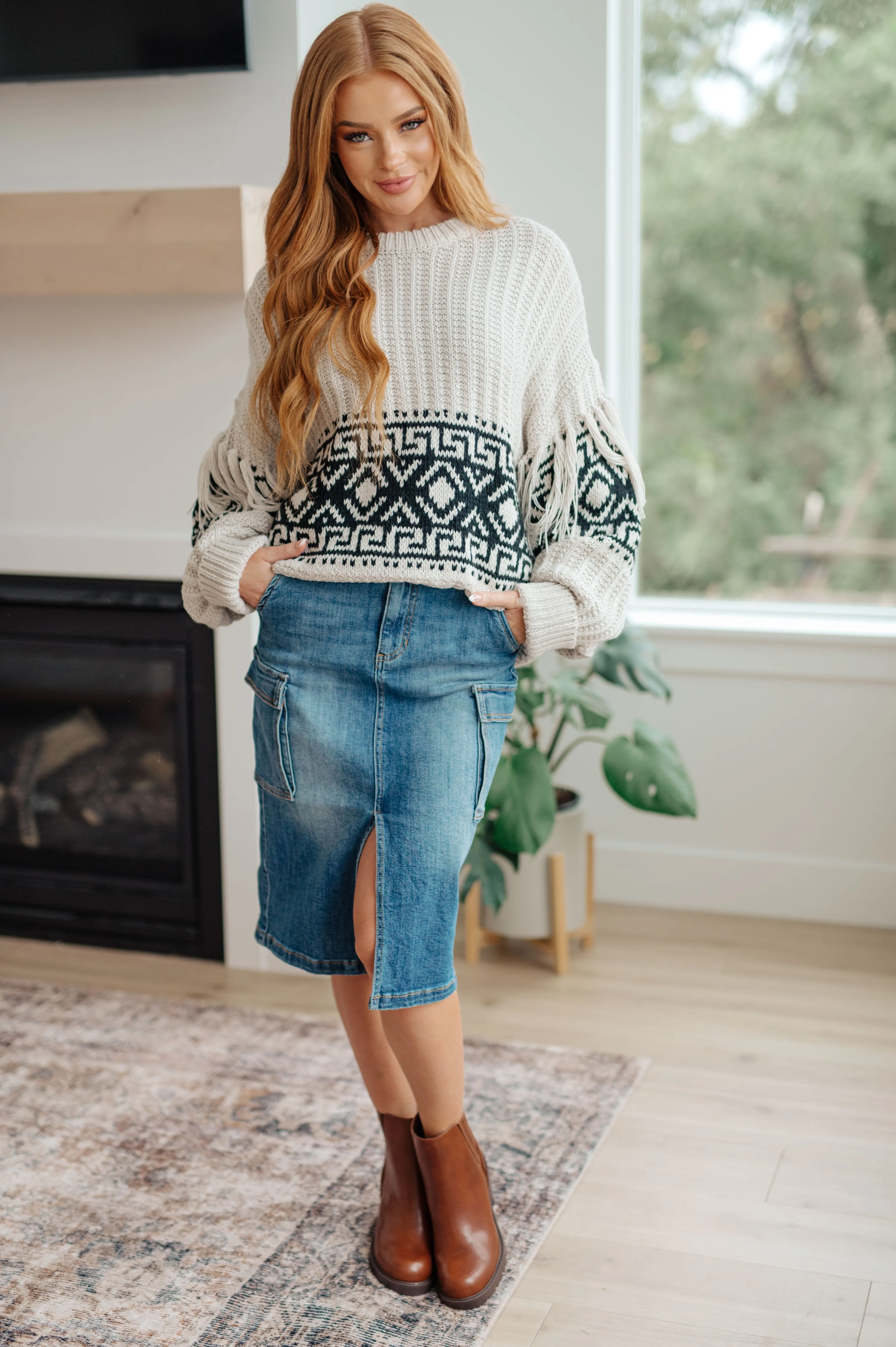 Risen Cargo Denim Skirt