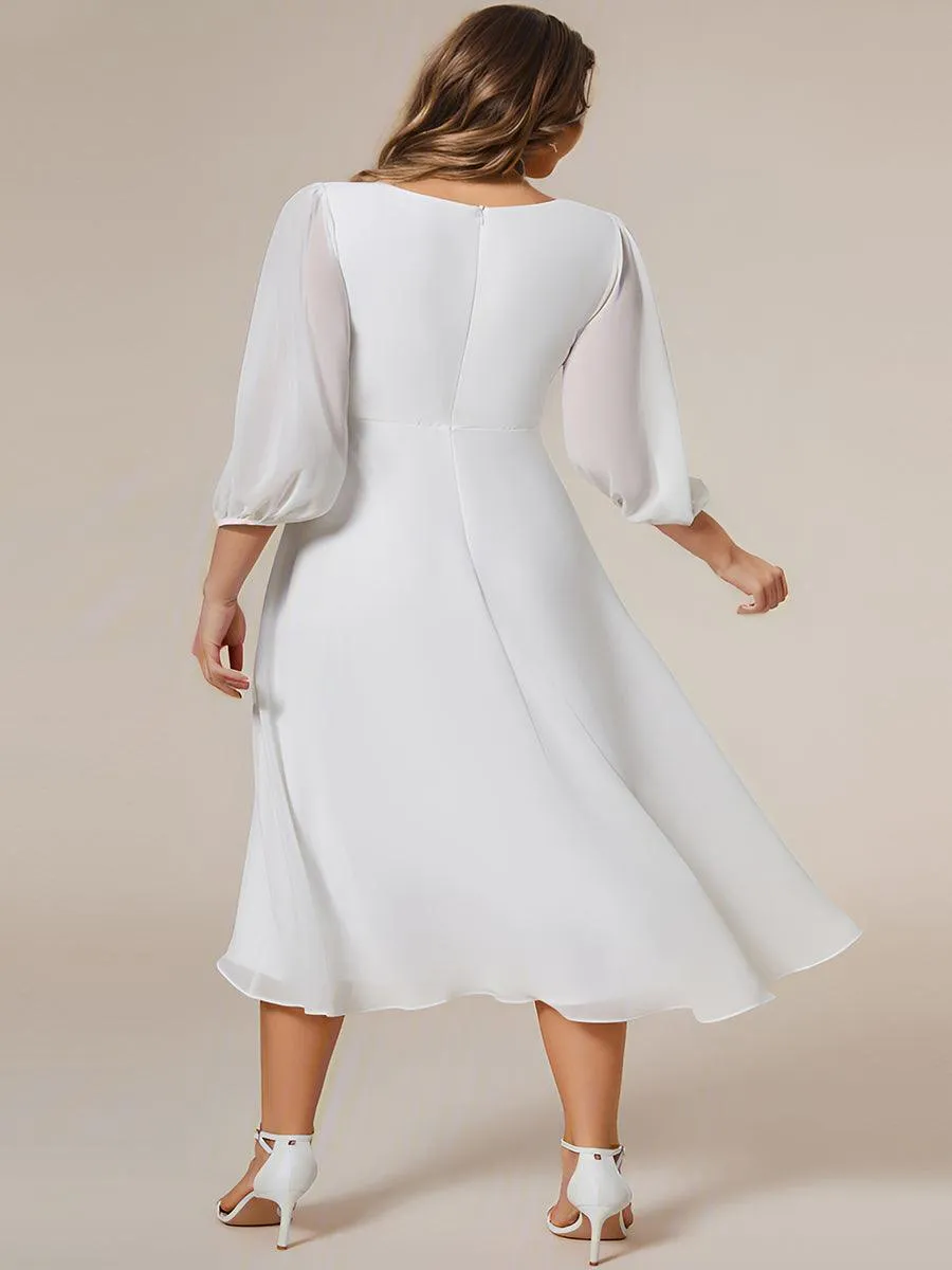 Robes de demoiselle d'honneur à manches longues et ourlet asymétrique
