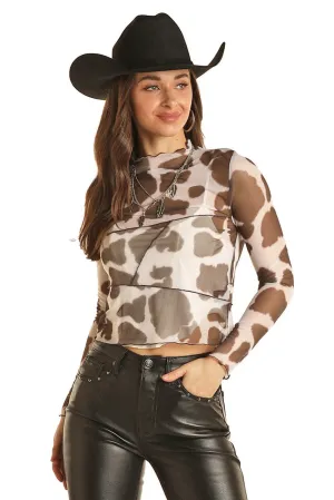 Rock & Roll BW22T02716 Brown Mesh Top