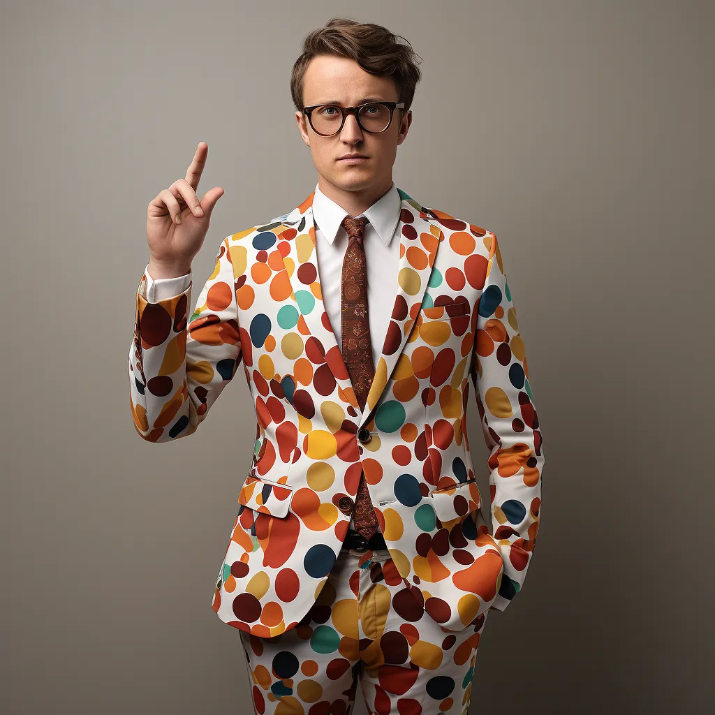 Rulercosplay Mens 2 Piece Print Suit Party Dress Jacket Slim 2 Button Blazer Pants With Geometric Patterns For Christmas
