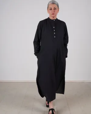 sadie long caftan - black organic cotton