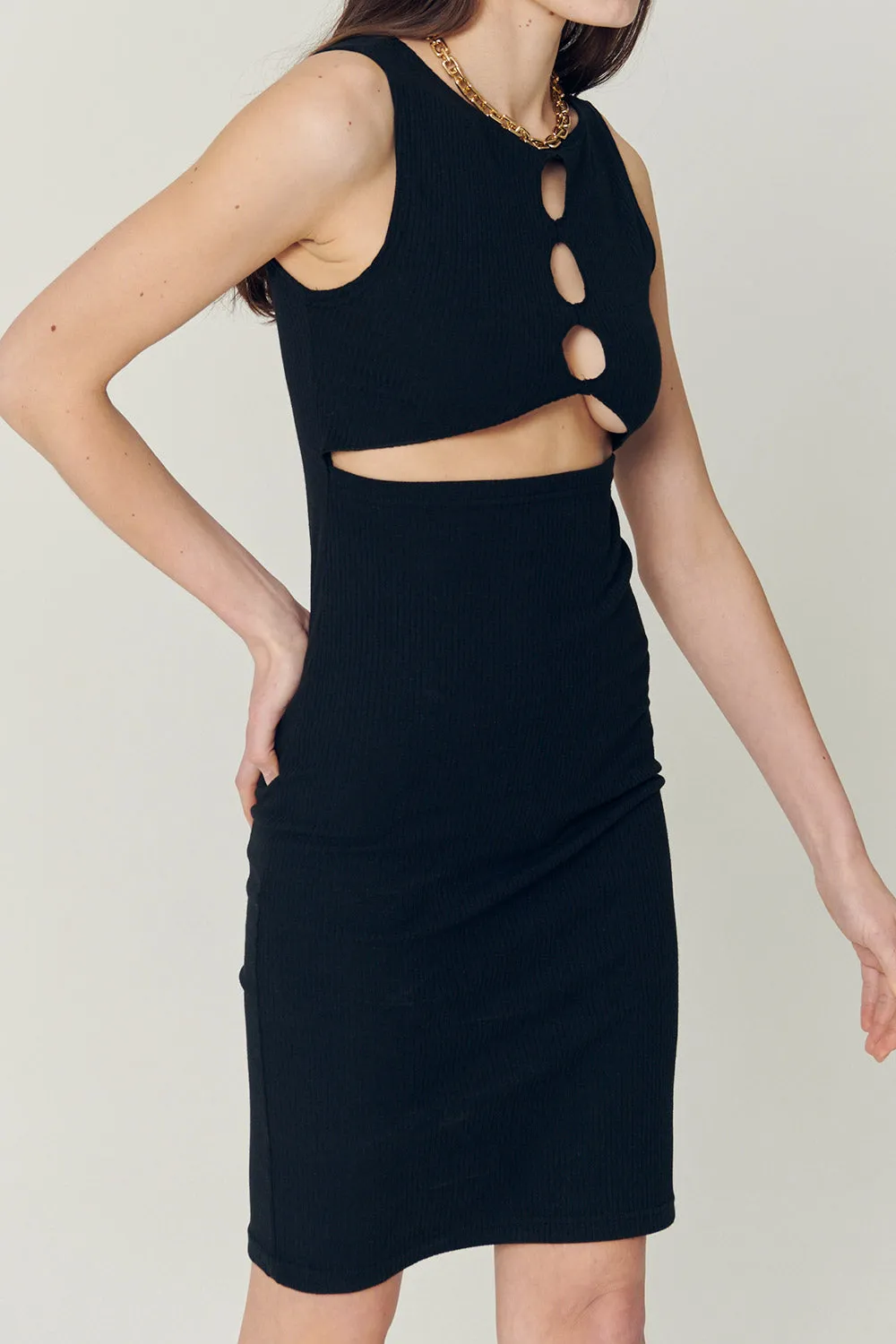 Samantha Back Cut-Out Midi Dress