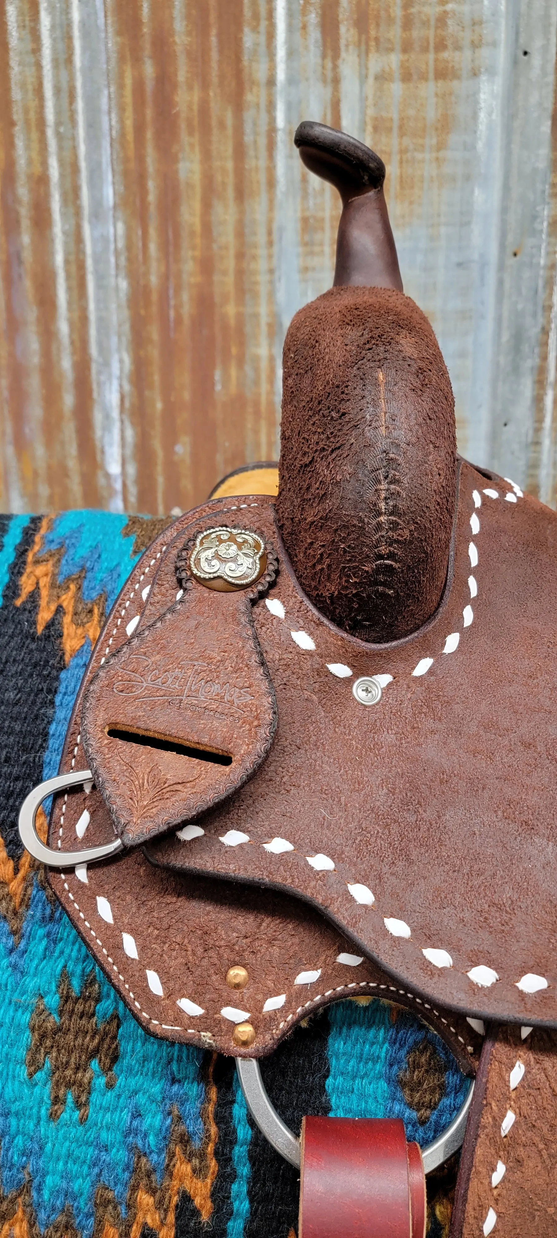 Scott Thomas Chocolate Roughout Barrel Racer Saddle