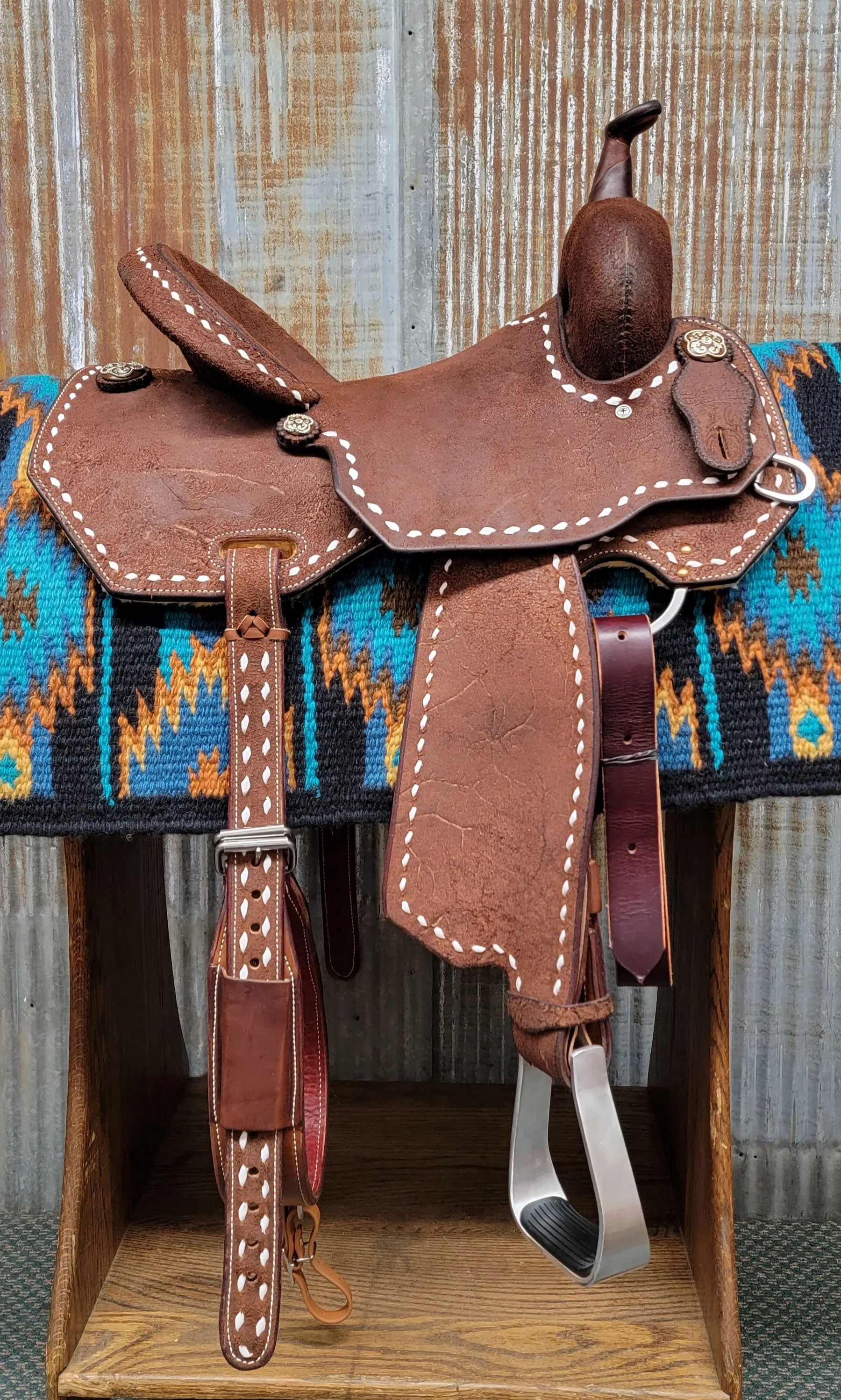 Scott Thomas Chocolate Roughout Barrel Racer Saddle