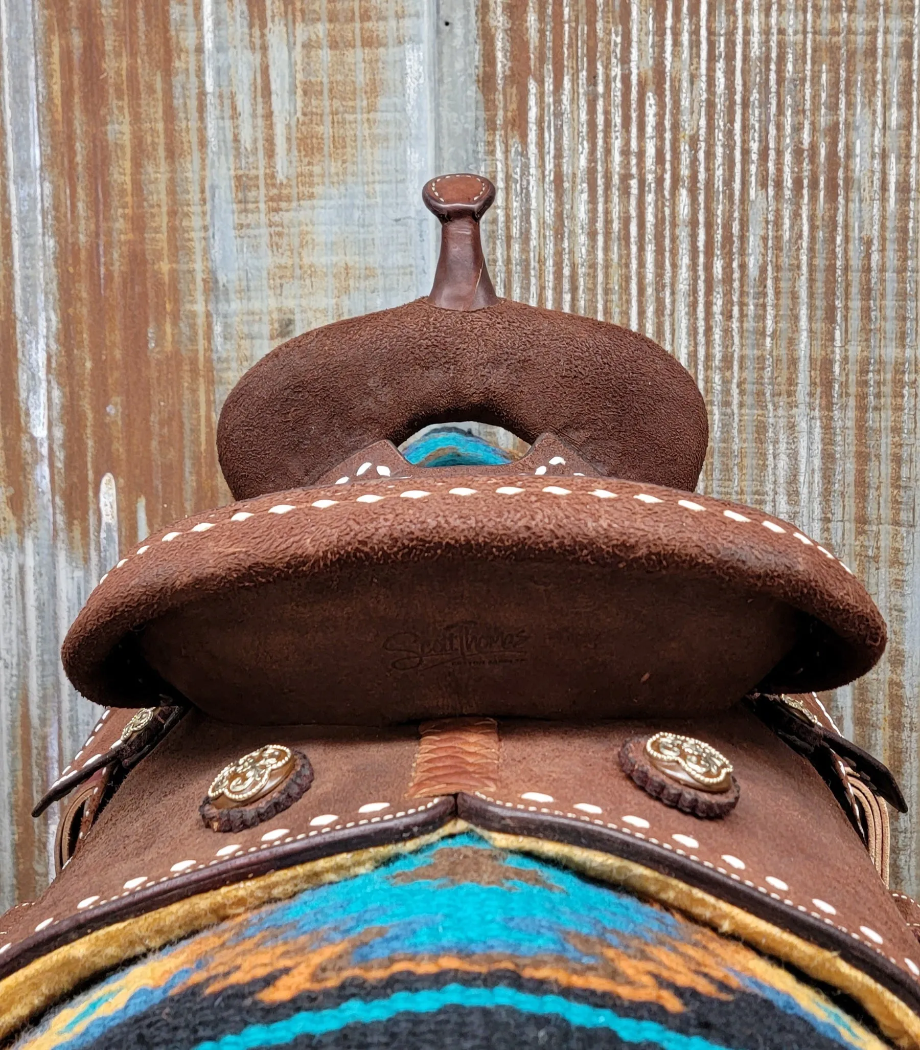 Scott Thomas Chocolate Roughout Barrel Racer Saddle