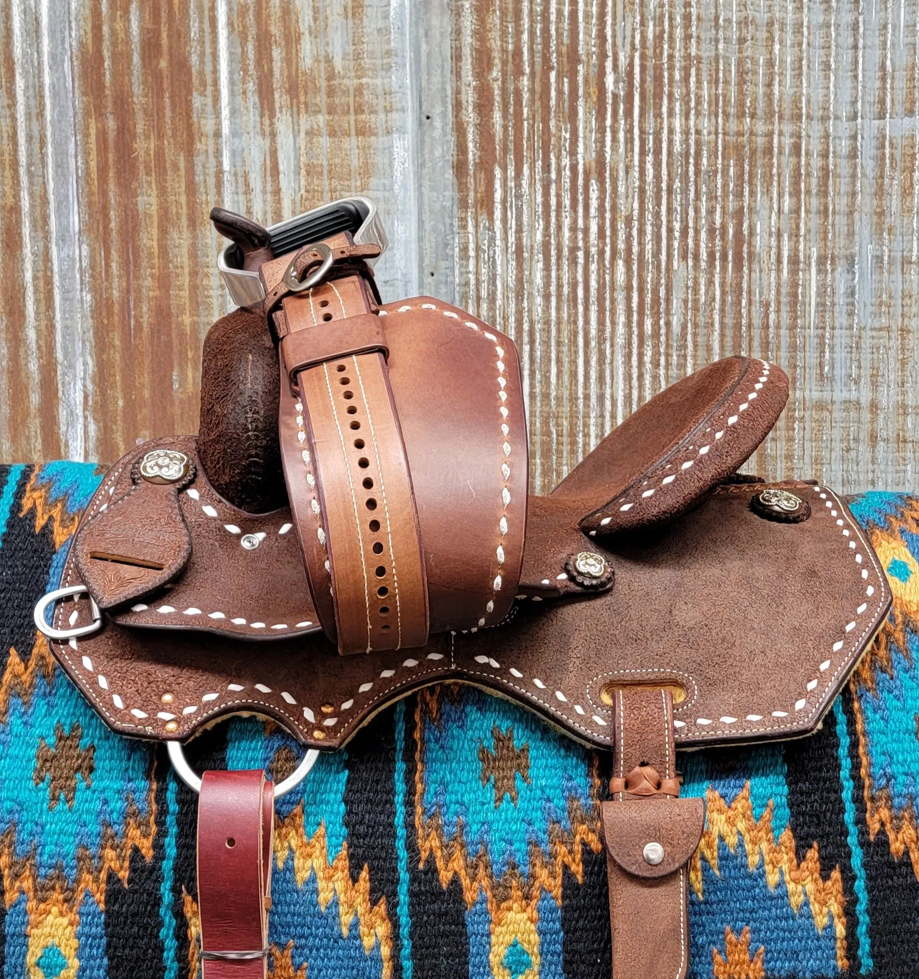 Scott Thomas Chocolate Roughout Barrel Racer Saddle