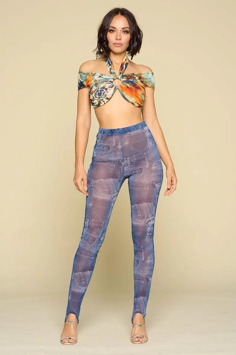 Self Tie Crop Halter Top