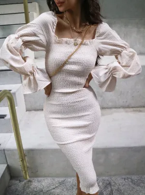 Sexy One-shoulder Long-sleeved Slim Pencil Skirt