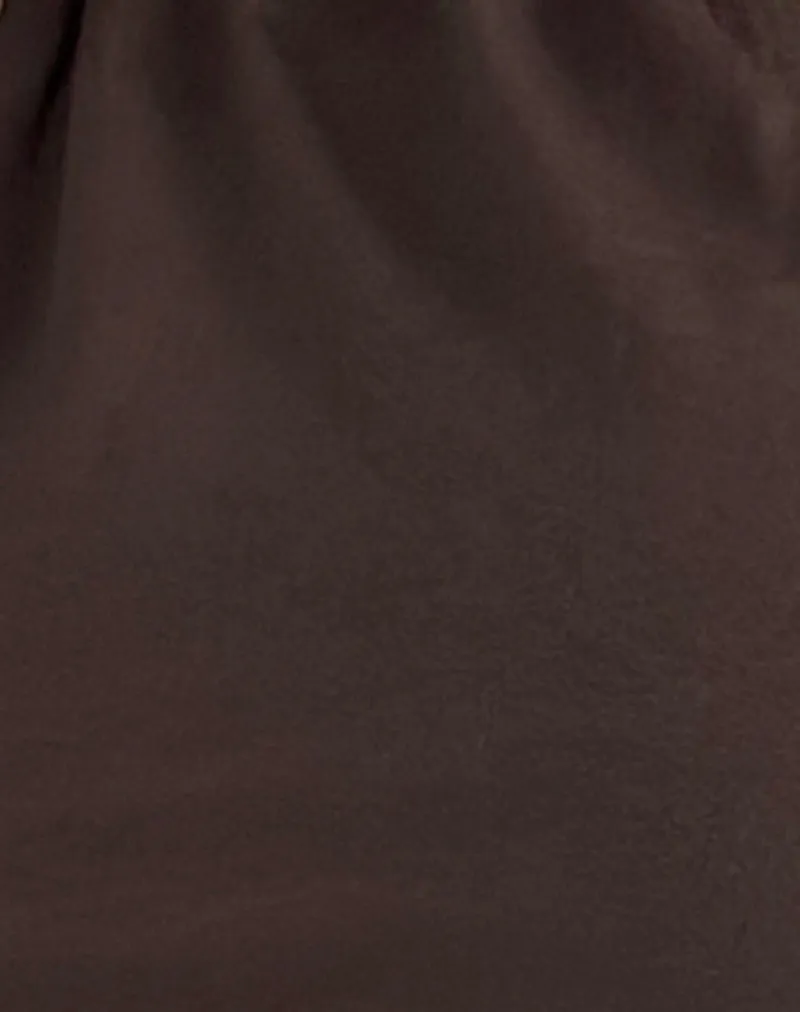 Shalas Halterneck Top in Rayon Jersey Bitter Chocolate