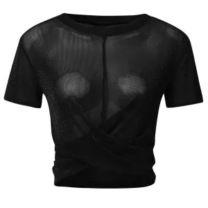 Sheer & Sexy Mesh Tie Up Tee