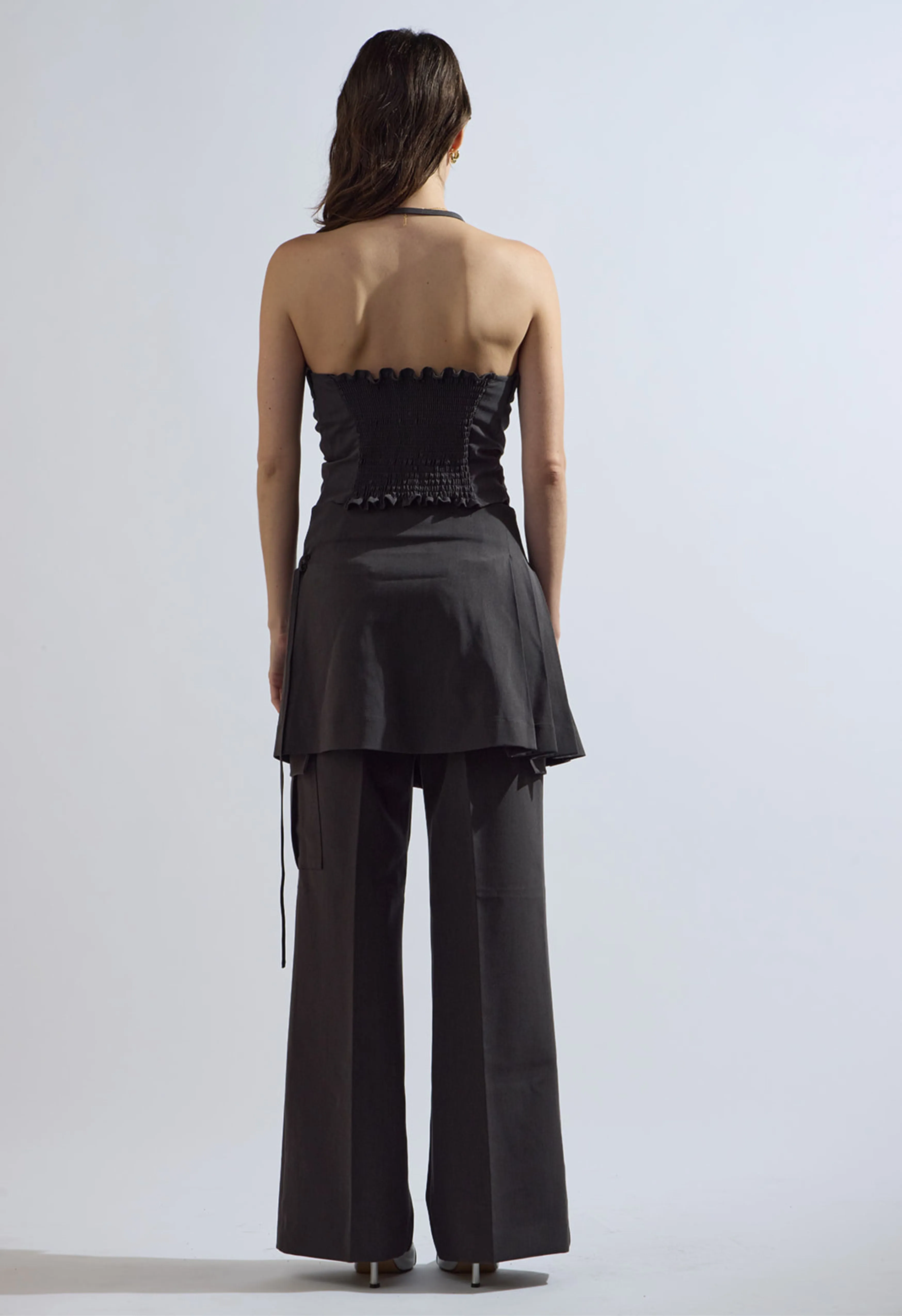 Sienna Button Tube Top in Grey
