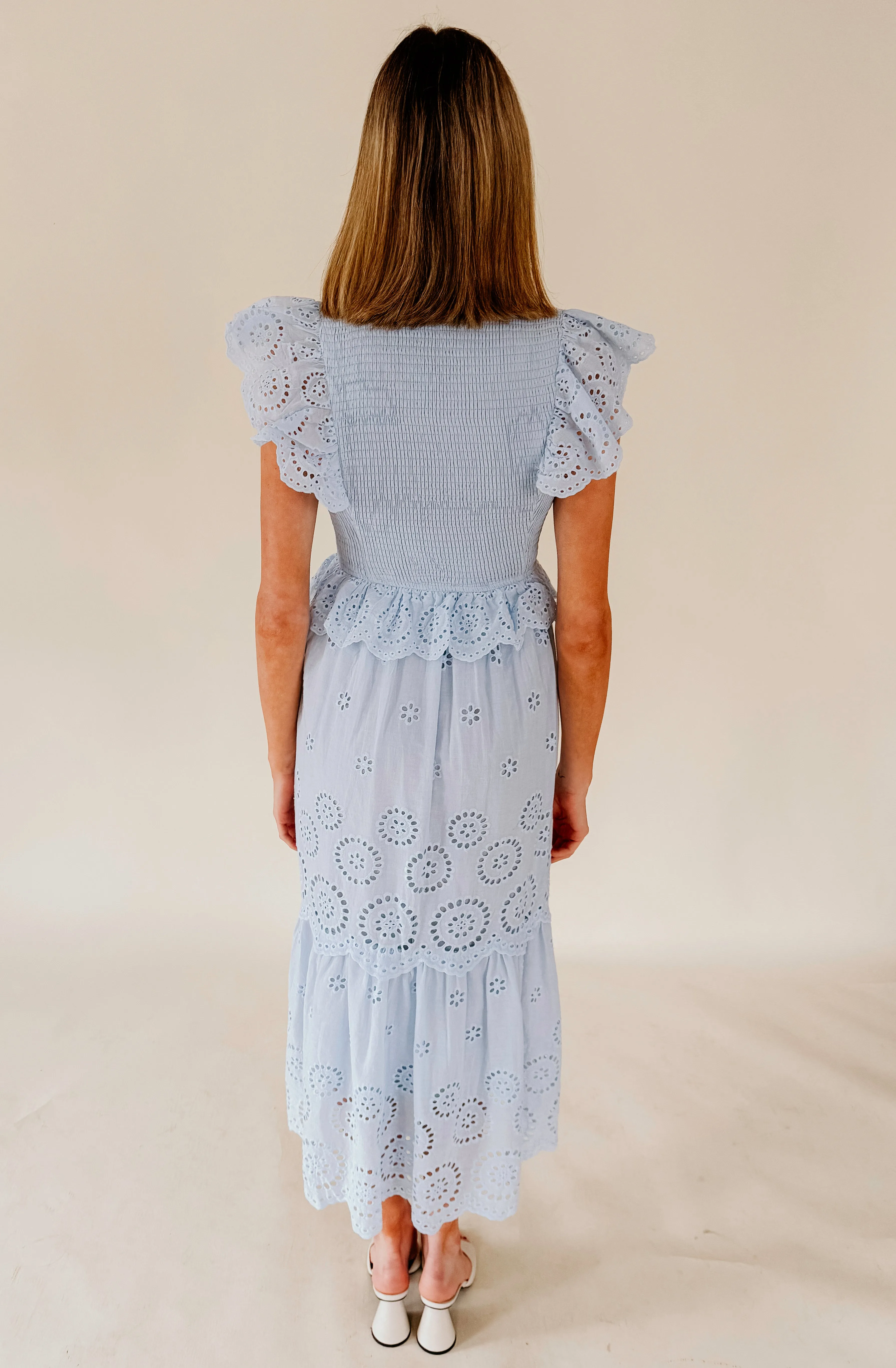 SOMEWHERE ON A BEACH EYELET DRESS