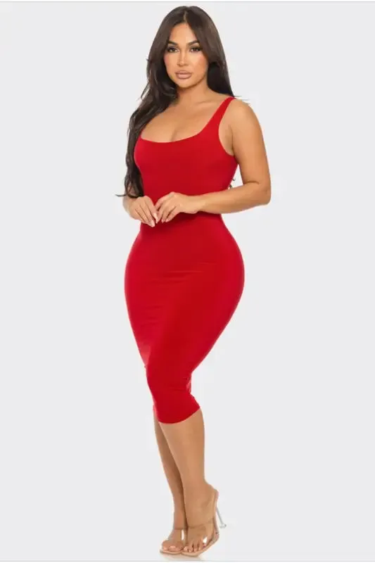 Spaghetti Strap Long Midi Dresses