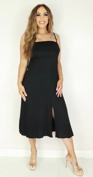 SQUARE NECK MIDI DRESS