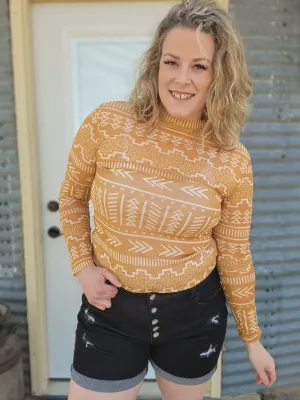 Sunrise Mountain Mesh Long Sleeve Top
