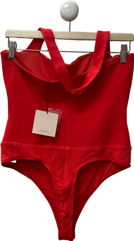 Superdown Red Reece Halter Bodysuit UK L