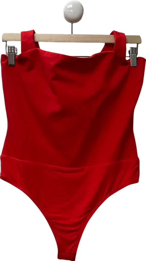 Superdown Red Reece Halter Bodysuit UK L
